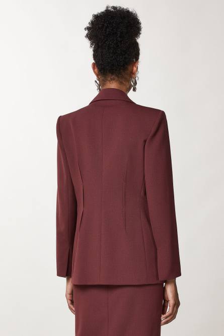 Essential one-button jacket, Purple, Patrizia Pepe