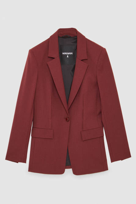 Essential one-button jacket, Purple, Patrizia Pepe