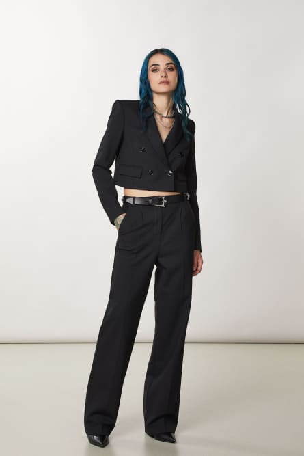 Essential cropped jacket, Black, Patrizia Pepe