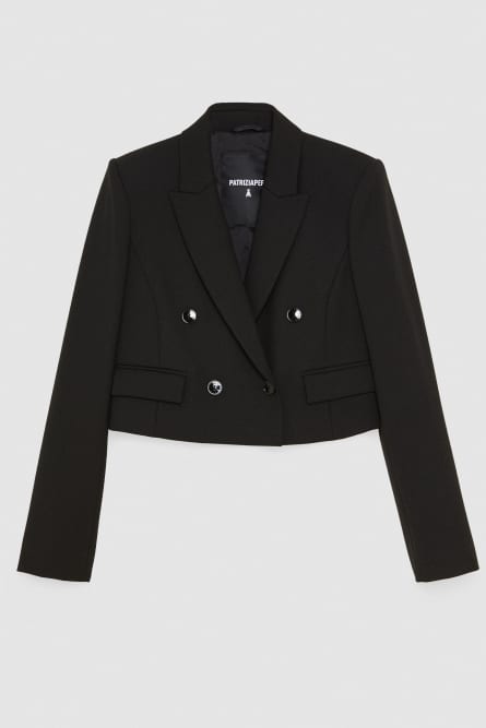 Essential cropped jacket, Black, Patrizia Pepe