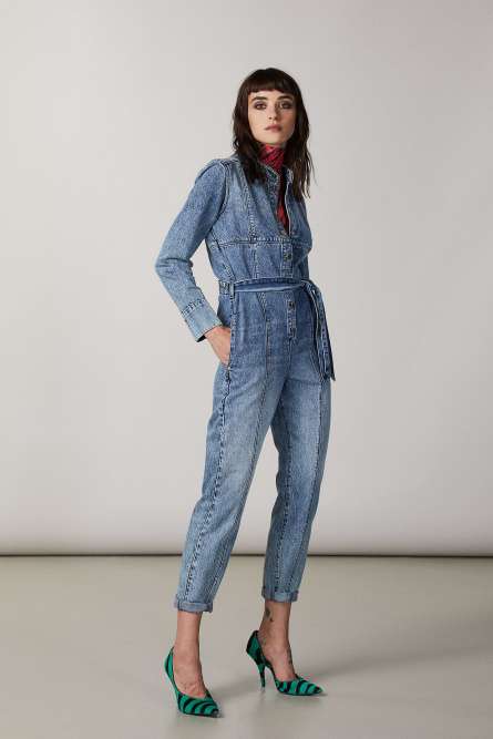 Blue denim jumpsuit, Blue, Patrizia Pepe