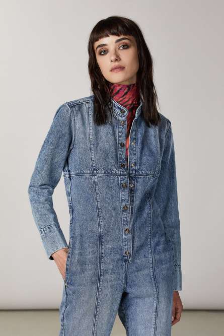 Blue denim jumpsuit, Blue, Patrizia Pepe