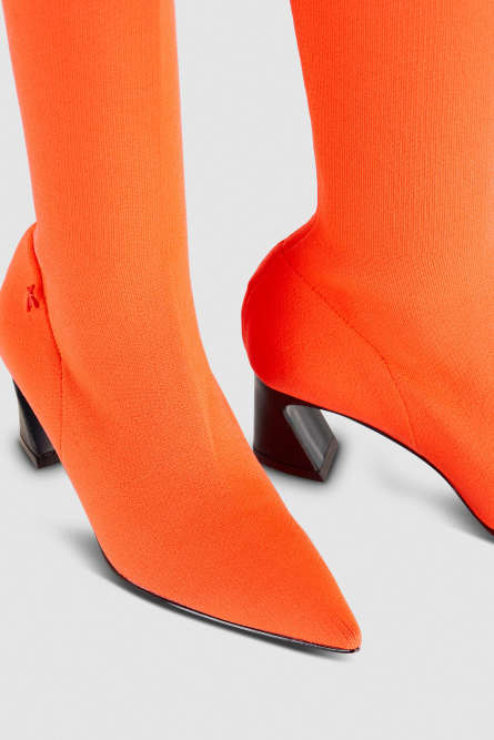Knit heeled boots, Orange, Patrizia Pepe
