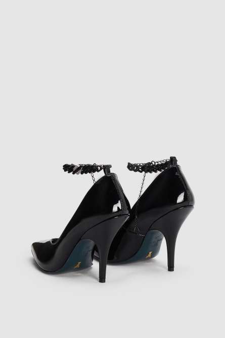 Pumps aus Lackleder, Schwarz, Patrizia Pepe