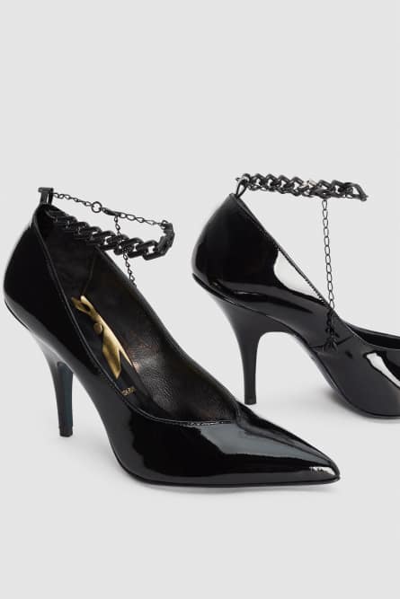 Pumps aus Lackleder, Schwarz, Patrizia Pepe