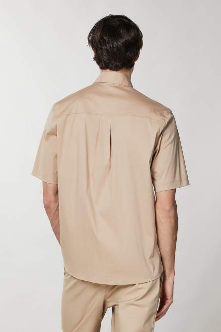 Oversized short-sleeved shirt, Beige, Patrizia Pepe