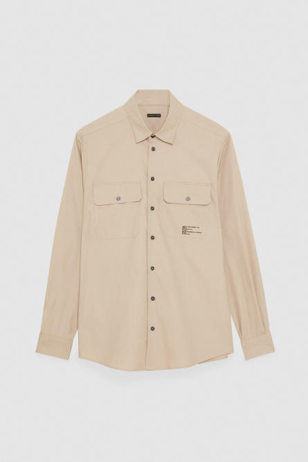 Oversized pocket shirt, Beige, Patrizia Pepe
