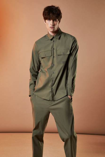 Oversized pocket shirt, Green, Patrizia Pepe