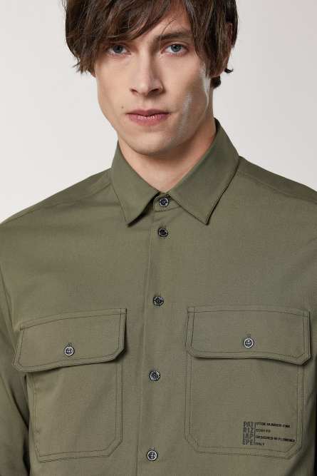 Oversized pocket shirt, Green, Patrizia Pepe