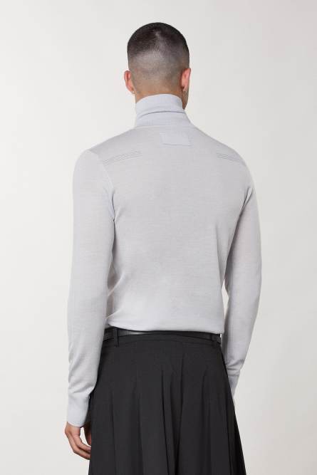 Rollkragenpullover aus reine Wolle, Grau, Patrizia Pepe