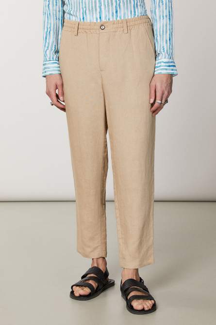 Linen joggers, Beige, Patrizia Pepe