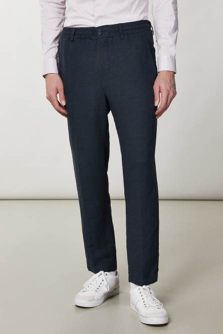 Pantaloni joggers in lino, Blu, Patrizia Pepe