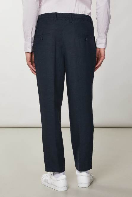 Pantaloni joggers in lino, Blu, Patrizia Pepe