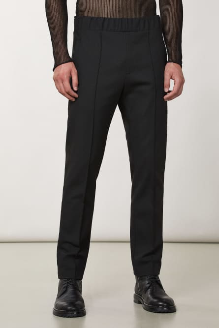 Pantaloni con elastico in vita, Nero, Patrizia Pepe