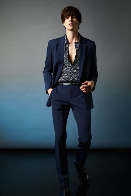 Pantaloni slim in gabardina, Blu, Patrizia Pepe