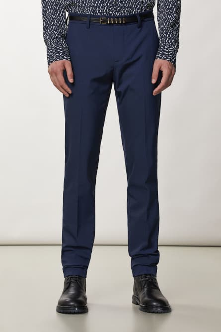 Pantaloni slim in gabardina, Blu, Patrizia Pepe