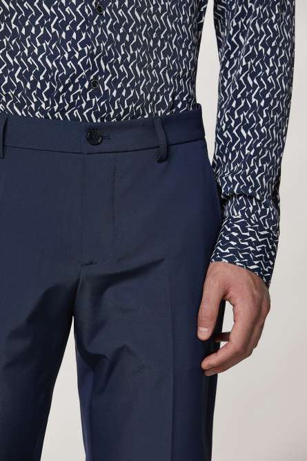 Pantaloni slim in gabardina, Blu, Patrizia Pepe