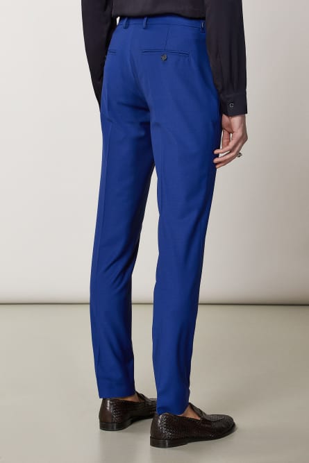 Slim-fit cool wool pants, Blue, Patrizia Pepe