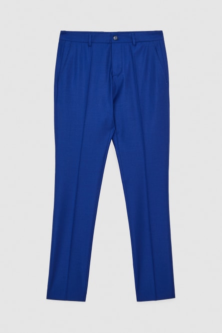 Slim-fit cool wool pants, Blue, Patrizia Pepe