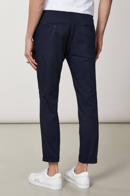 Pantalón de corte ceñido al tobillo, Azul