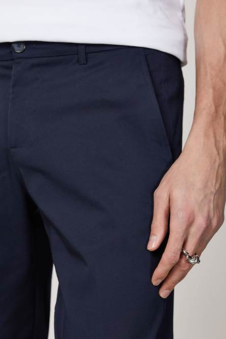 Pantalón de corte ceñido al tobillo, Azul