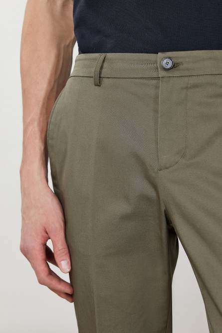 Slim-fit ankle-grazer pants, Green, Patrizia Pepe