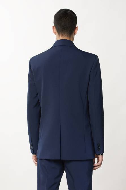 Chaqueta de doble botonadura de gabardina, Azul