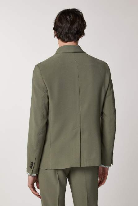 Zweireihiges Regular-Sakko aus Viskose-Twill, Grün, Patrizia Pepe