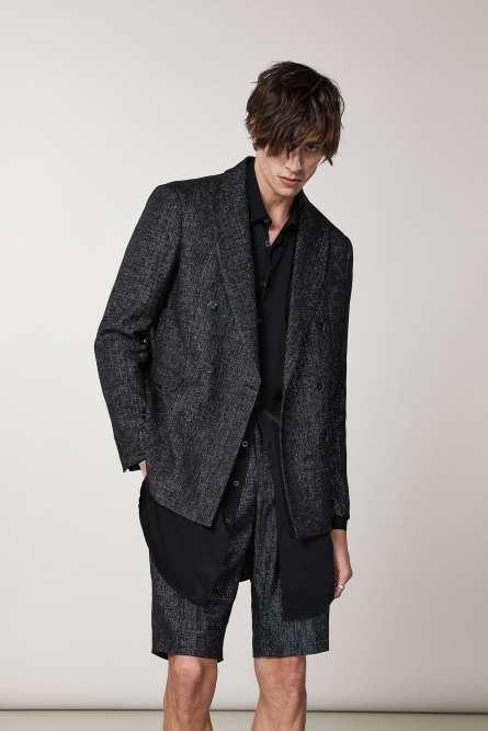 Double-breasted metallic lurex blazer, Black, Patrizia Pepe