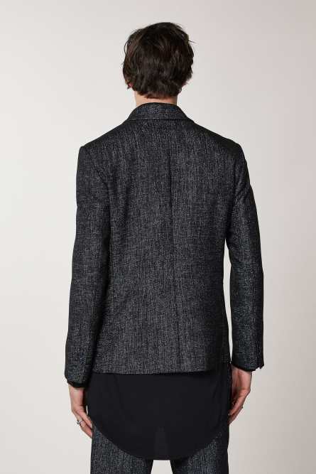 Double-breasted metallic lurex blazer, Black, Patrizia Pepe