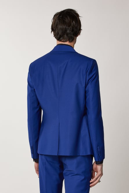 One-button tuxedo jacket in cool wool, Blue, Patrizia Pepe