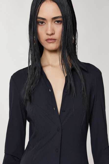 Shirt dress, Black, Patrizia Pepe
