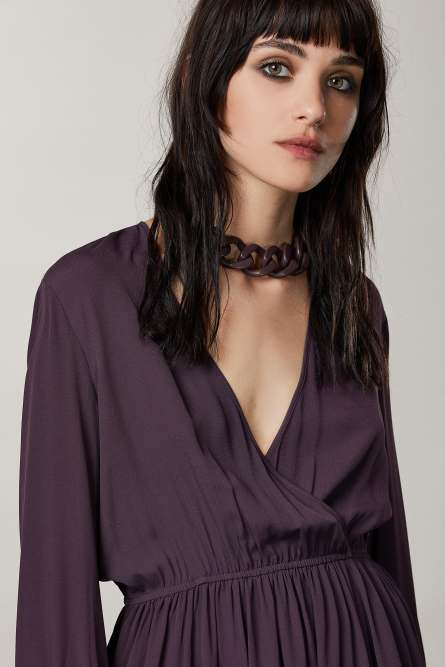 Viscose crepe mini dress, Purple, Patrizia Pepe