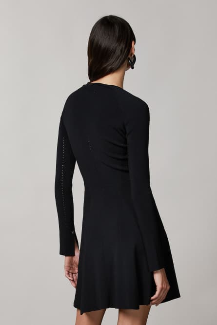 Eng anliegendes Kleid mit rundem Ausschnitt, Schwarz, Patrizia Pepe