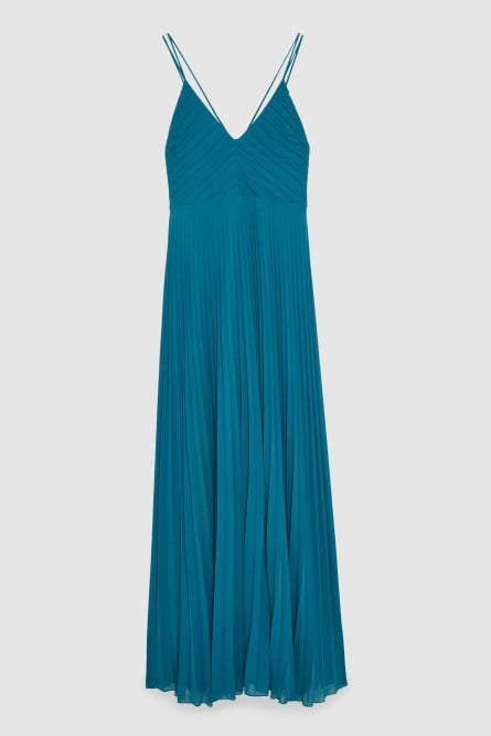 Pleated bustier dress, Blue, Patrizia Pepe