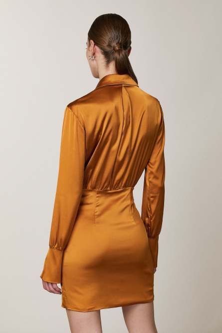 Mini-Hemdblusenkleid, Braun, Patrizia Pepe