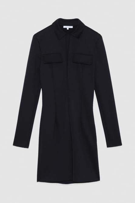 Plunging-neckline mini dress, Black, Patrizia Pepe