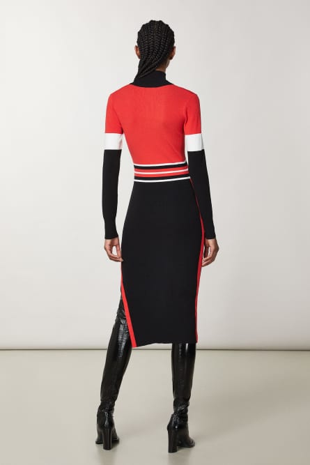 Long-sleeved dress, Black, Red, Patrizia Pepe