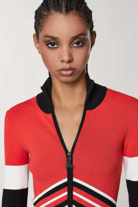 Long-sleeved dress, Black, Red, Patrizia Pepe