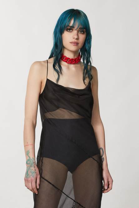 Transparent silk dress, Black, Patrizia Pepe