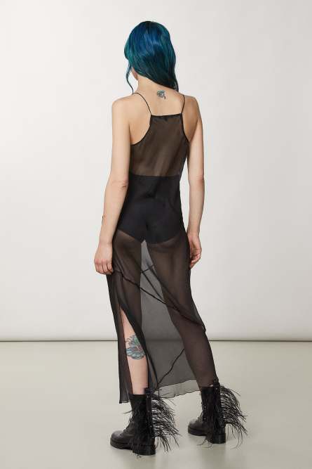 Transparent silk dress, Black, Patrizia Pepe