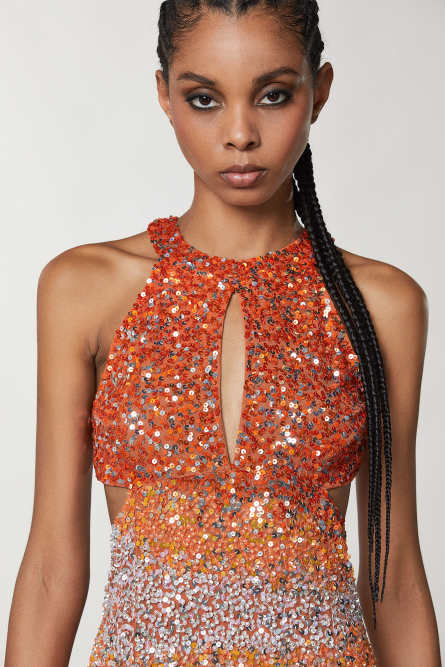 Embroidered tulle dress, Multicolor, Patrizia Pepe