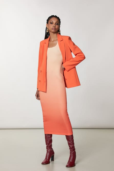 Long sleeveless dress, Orange, Patrizia Pepe
