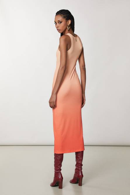 Long sleeveless dress, Orange, Patrizia Pepe