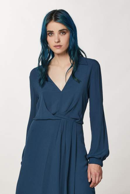 Crepe mini dress, Blue, Patrizia Pepe