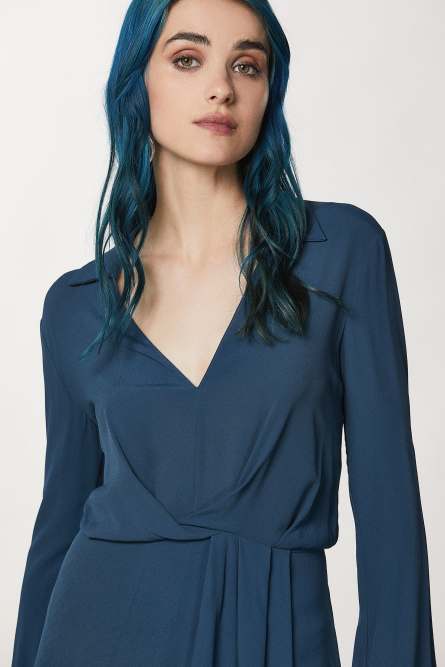 Crepe mini dress, Blue, Patrizia Pepe