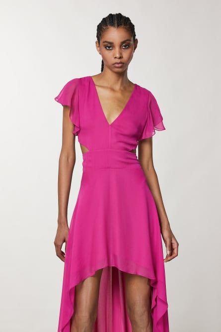 Viscose chiffon dress, Purple, Patrizia Pepe