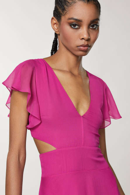 Viscose chiffon dress, Purple, Patrizia Pepe