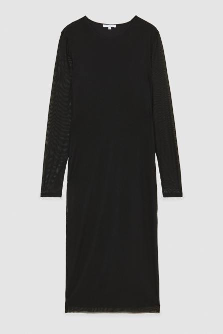 Long cotton dress, Black, Patrizia Pepe