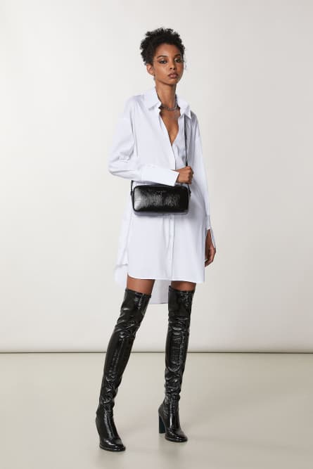 Мини-сумка через плечо на молнии, Черный, Patrizia Pepe